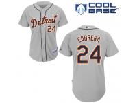 Grey Miguel Cabrera Men #24 Majestic MLB Detroit Tigers Cool Base Road Jersey