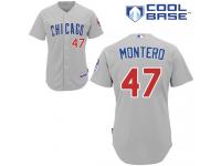 Grey Miguel Montero Men #47 Majestic MLB Chicago Cubs Cool Base Road Jersey