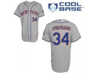 Grey Noah Syndergaard Men #34 Majestic MLB New York Mets Cool Base Road Jersey