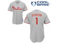 Grey Richie Ashburn Men #1 Majestic MLB Philadelphia Phillies Cool Base Road Jersey