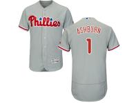 Grey Richie Ashburn Men #1 Majestic MLB Philadelphia Phillies Flexbase Collection Jersey