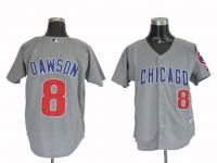 Grey Throwback Andre Dawson Men #8 Mitchell And Ness MLB Chicago Cubs Jersey