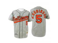 Grey Throwback Brooks Robinson Men #5 Mitchell And Ness MLB Baltimore Orioles Jersey