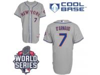 Grey Travis d'Arnaud Men #7 Majestic MLB New York Mets 2015 World Series Cool Base Road Jersey