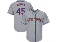Grey  Tug McGraw Men's Jersey #45 Cool Base MLB New York Mets Majestic Road