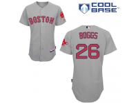 Grey Wade Boggs Men #26 Majestic MLB Boston Red Sox Cool Base Road Jersey