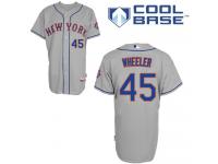 Grey Zack Wheeler Men #45 Majestic MLB New York Mets Cool Base Road Jersey