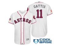 Houston Astros #11 Evan Gattis White Stars & Stripes 2016 Independence Day Cool Base Jersey