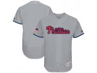 Independence Day Men Philadelphia Phillies Gray 2017 Stars & Stripes Flex Base Team Jersey