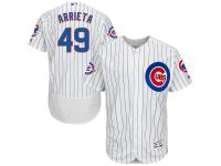 Jake Arrieta Chicago Cubs Majestic Flexbase Authentic Collection Jersey with 100 Years at Wrigley Field Commemorative Patch - White Royal