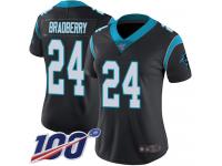 James Bradberry Women's Black Limited Jersey #24 Football Home Carolina Panthers 100th Season Vapor Untouchable