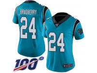 James Bradberry Women's Blue Limited Jersey #24 Football Alternate Carolina Panthers 100th Season Vapor Untouchable