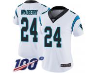 James Bradberry Women's White Limited Jersey #24 Football Road Carolina Panthers 100th Season Vapor Untouchable