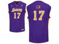 Jeremy Lin Los Angeles Lakers adidas Replica Road Jersey - Purple