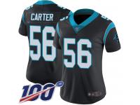 Jermaine Carter Women's Black Limited Jersey #56 Football Home Carolina Panthers 100th Season Vapor Untouchable