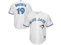 Jose Bautista Toronto Blue Jays Majestic Cool Base 40th Anniversary Patch Jersey - White
