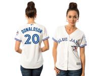 Josh Donaldson Toronto Blue Jays Majestic Women's Cool Base 40th Anniversary Patch Jersey - White