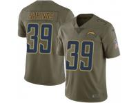 Limited Men's Arrion Springs Los Angeles Chargers Nike 2017 Salute to Service Jersey - Green