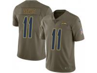 Limited Men's Geremy Davis Los Angeles Chargers Nike 2017 Salute to Service Jersey - Green