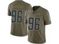 Limited Men's Patrick Afriyie Los Angeles Chargers Nike 2017 Salute to Service Jersey - Green