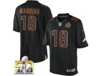 Limited Peyton Manning Youth Jersey - Denver Broncos #18 Impact Black Super Bowl 50 Bound Nike NFL