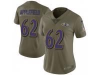 Limited Women's Marcus Applefield Baltimore Ravens Nike 2017 Salute to Service Jersey - Green