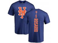 Men #1 Amed Rosario Royal Blue Baseball - Backer New York Mets T-Shirt