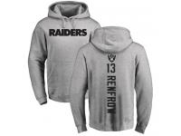 Men #13 Hunter Renfrow Ash Football Backer Oakland Raiders Pullover Hoodie