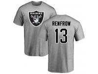 Men #13 Hunter Renfrow Ash Football Name & Number Logo Oakland Raiders T-Shirt