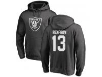 Men #13 Hunter Renfrow Ash Football One Color Oakland Raiders Pullover Hoodie