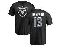 Men #13 Hunter Renfrow Black Football Name & Number Logo Oakland Raiders T-Shirt