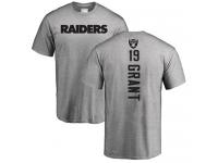 Men #19 Ryan Grant Ash Football Backer Oakland Raiders T-Shirt