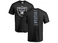 Men #19 Ryan Grant Black Football Backer Oakland Raiders T-Shirt