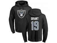 Men #19 Ryan Grant Black Football Name & Number Logo Oakland Raiders Pullover Hoodie