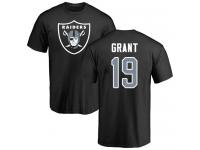 Men #19 Ryan Grant Black Football Name & Number Logo Oakland Raiders T-Shirt