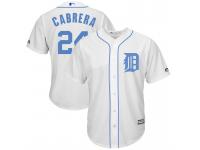Men 2017 Father Day Detroit Tigers #24 Miguel Cabrera White Cool Base Jersey