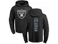 Men #24 Johnathan Abram Black Football Backer Oakland Raiders Pullover Hoodie