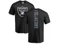 Men #28 Josh Jacobs Black Football Backer Oakland Raiders T-Shirt