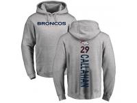 Men #29 Bryce Callahan Ash Football Backer Denver Broncos Pullover Hoodie