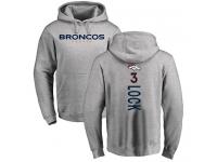 Men #3 Drew Lock Ash Football Backer Denver Broncos Pullover Hoodie