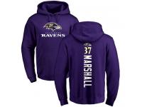 Men #37 Baltimore Ravens Iman Marshall Backer Purple Football Pullover Hoodie