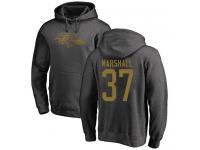 Men #37 Baltimore Ravens Iman Marshall One Color Ash Football Pullover Hoodie