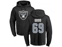 Men #69 Denzelle Good Black Football Name & Number Logo Oakland Raiders Pullover Hoodie