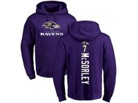 Men #7 Baltimore Ravens Trace McSorley Backer Purple Football Pullover Hoodie