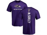 Men #7 Baltimore Ravens Trace McSorley Backer Purple Football T-Shirt