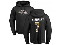 Men #7 Baltimore Ravens Trace McSorley Name & Number Logo Black Football Pullover Hoodie