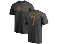 Men #7 Baltimore Ravens Trace McSorley One Color Ash Football T-Shirt