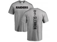 Men #7 Mike Glennon Ash Football Backer Oakland Raiders T-Shirt