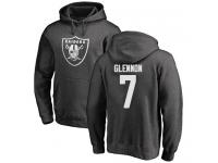 Men #7 Mike Glennon Ash Football One Color Oakland Raiders Pullover Hoodie