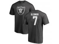 Men #7 Mike Glennon Ash Football One Color Oakland Raiders T-Shirt